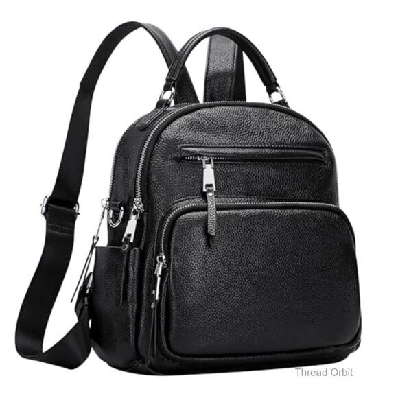 Genuine Leather Convertible Backpack Purse 4-in-1 Shoulder Bag Small main image 4